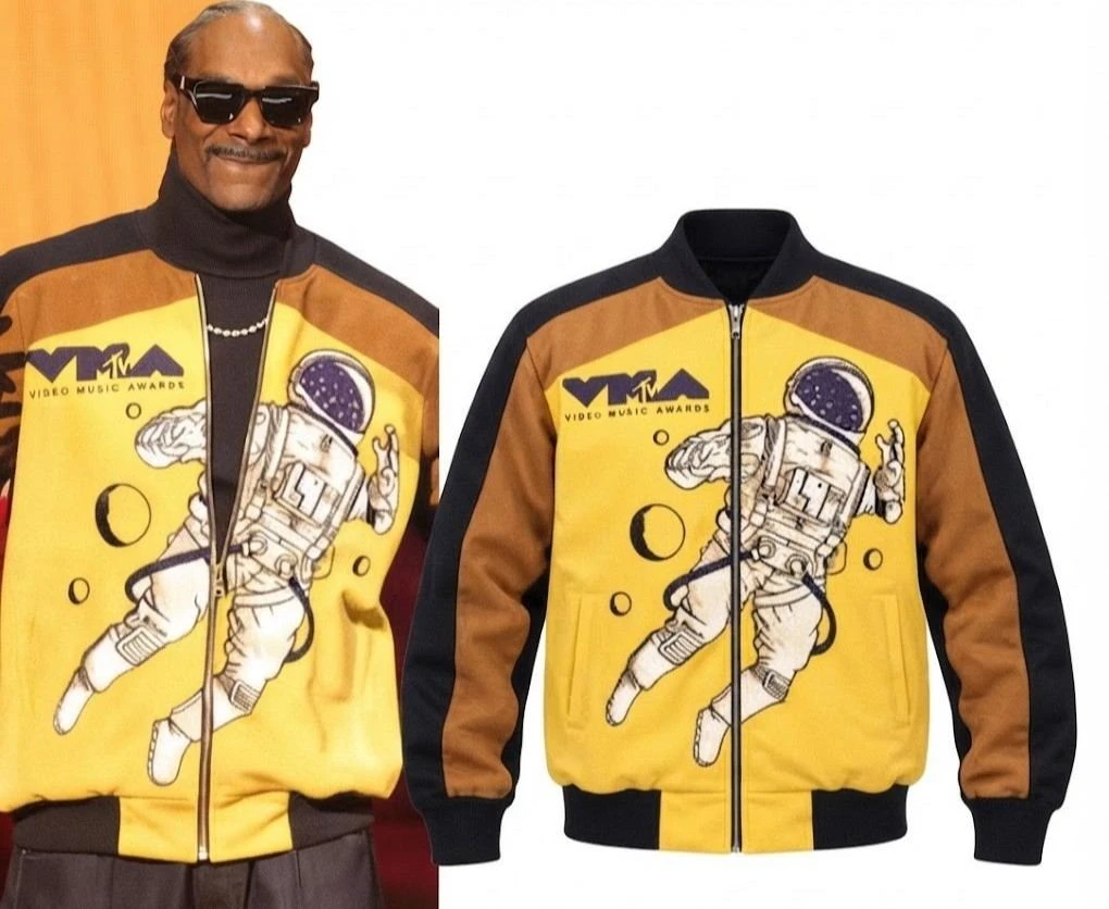 Snoop Dogg yellow astronaut graphic bomber jacket MTV Video Music Awards 2026