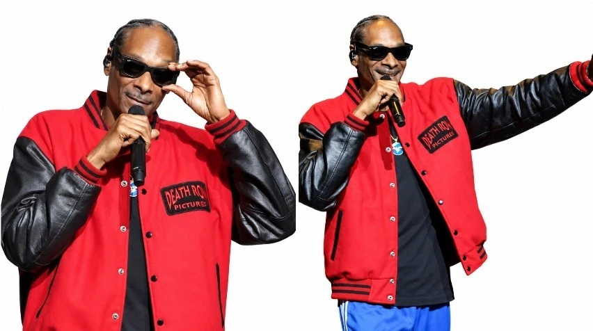 Snoop Dogg wearing red and black varsity jacket at MTV Video Music Awards 2026