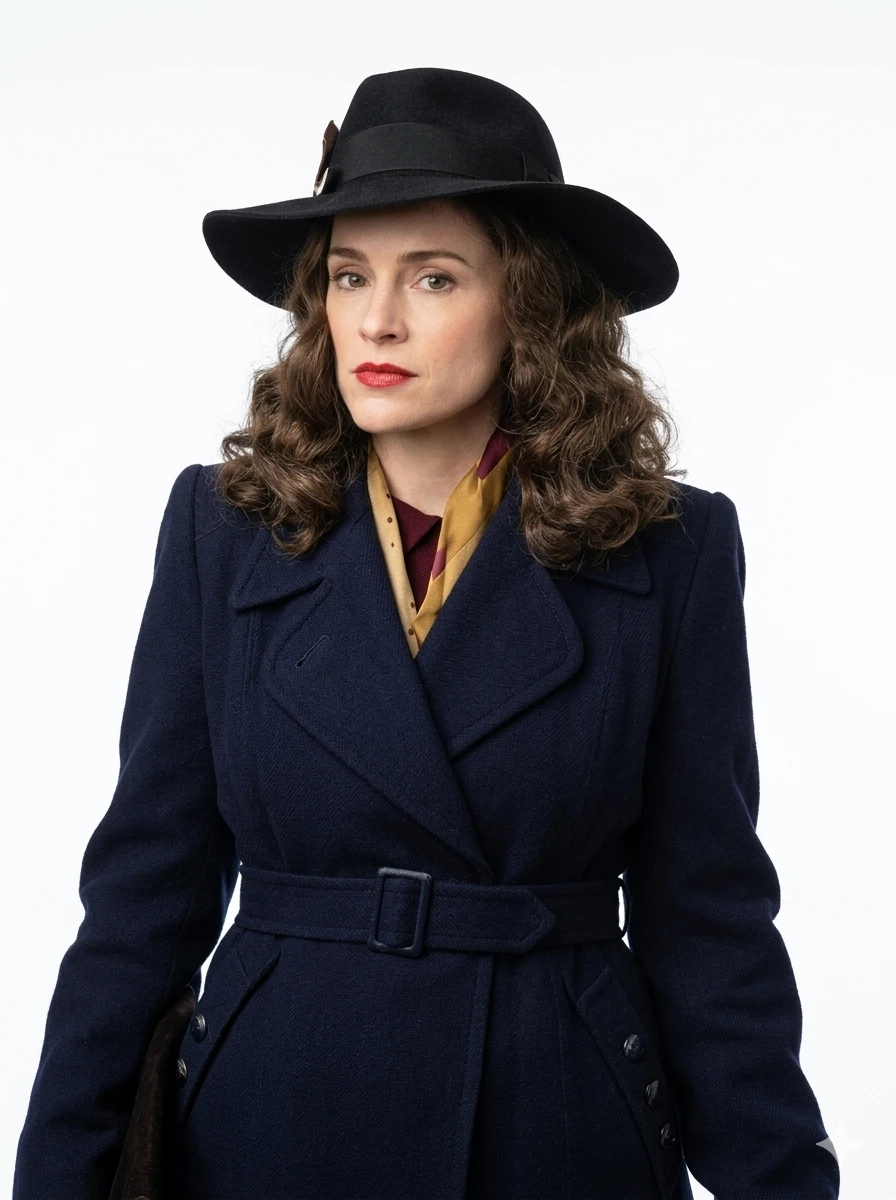 Ada Shelby Peaky Blinders Blue Coat Front View