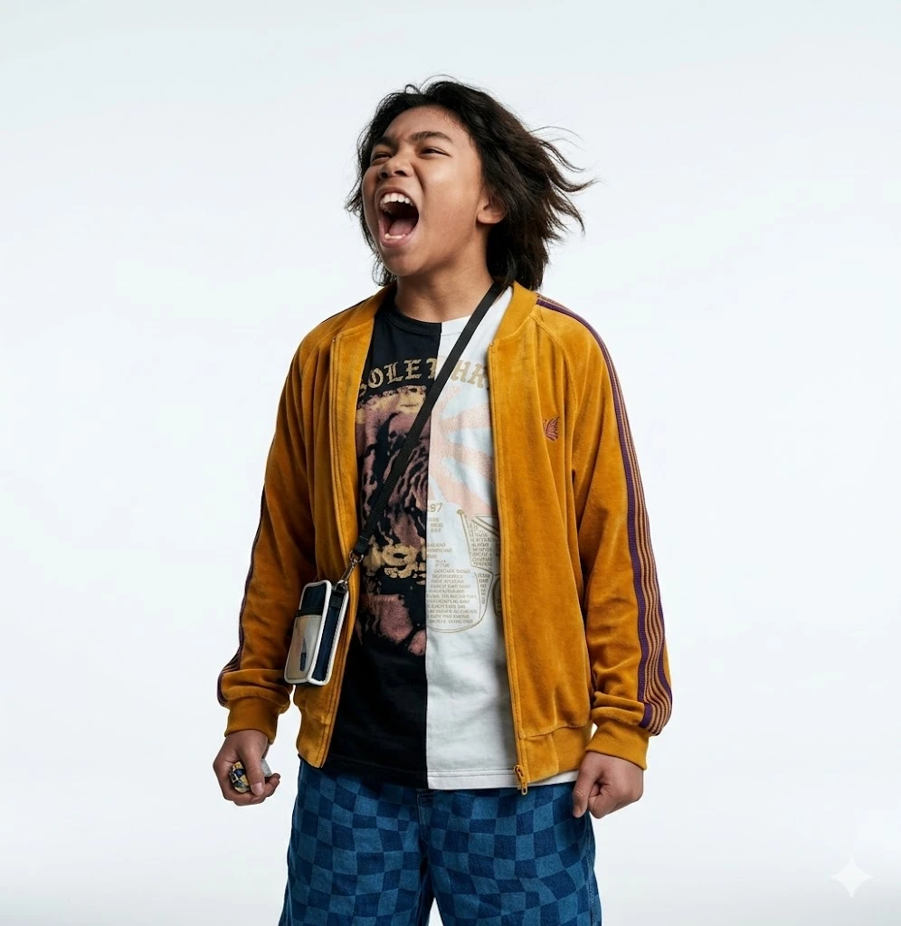 Soul Rasheed K-Pops Yellow Jacket Full Body Streetwear Style Soul Rasheed K-Pops Yellow Jacket Full Body View Varsity Style Outfit