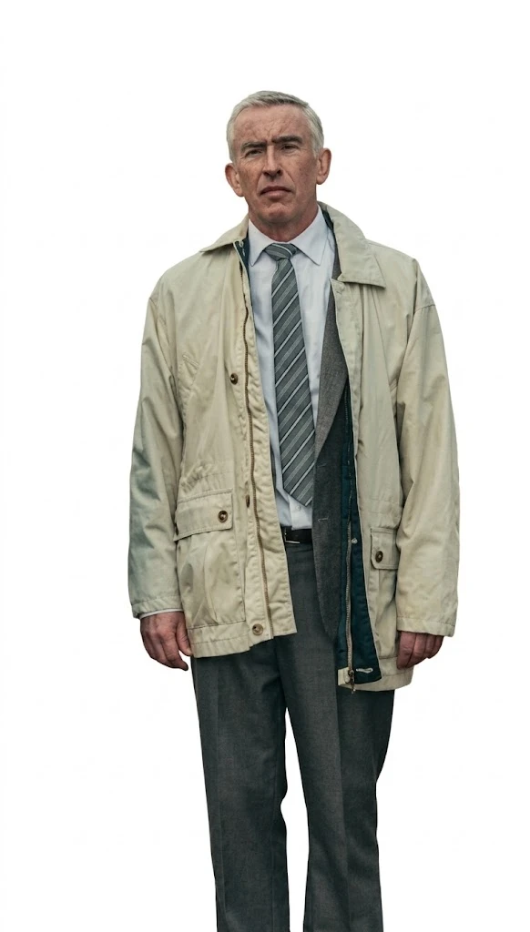 Steve Coogan Beige Jacket Detail Style Steve Coogan Legends 2026 Beige Cotton Jacket Close View