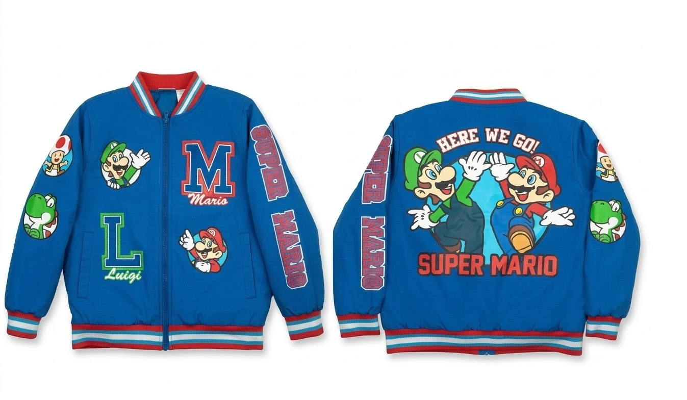 Super Mario Nintendo Inspired Bomber Jacket
