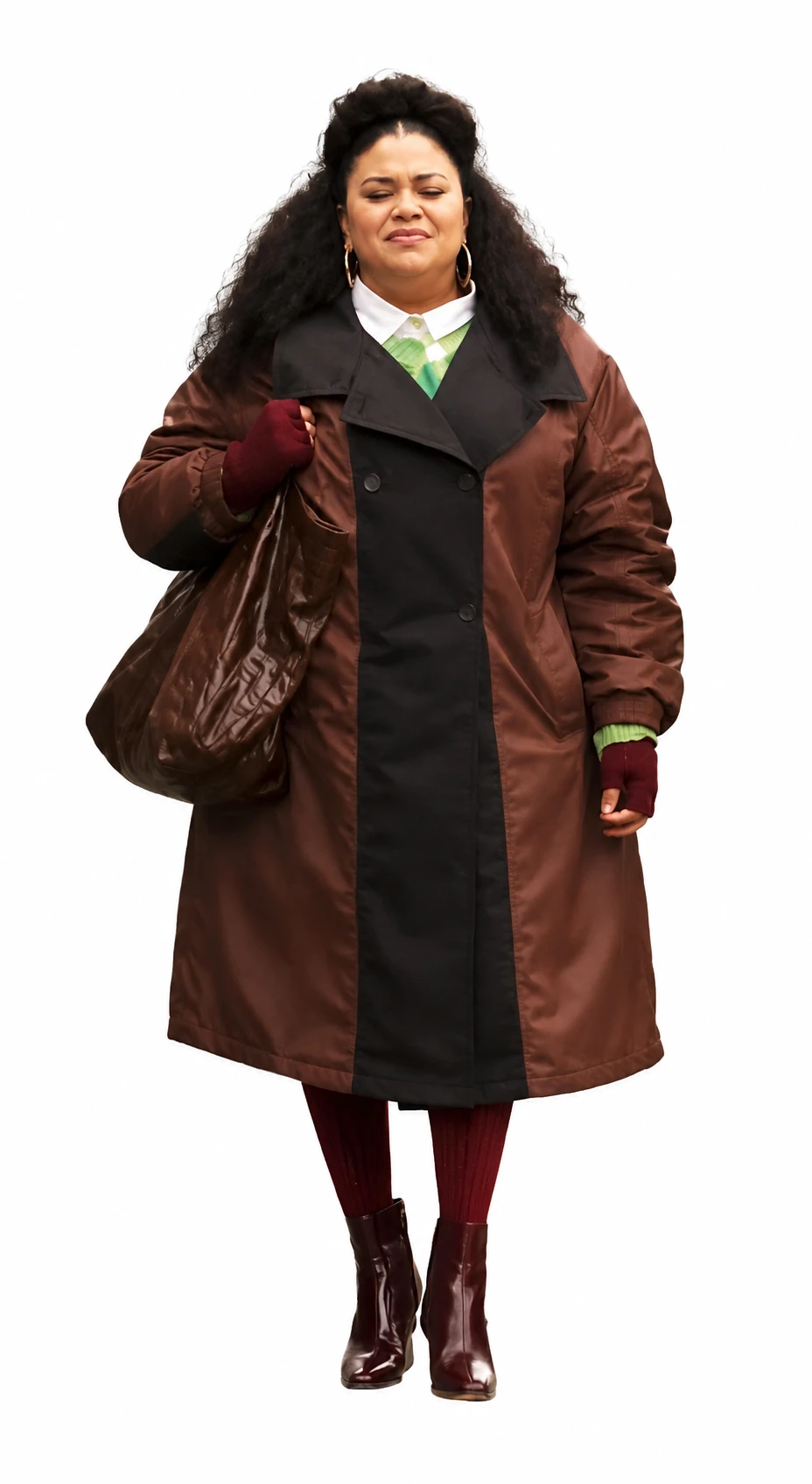 Michelle Buteau Brown Long Coat Survival of the Thickest The Final Season Michelle Buteau Brown Long Coat