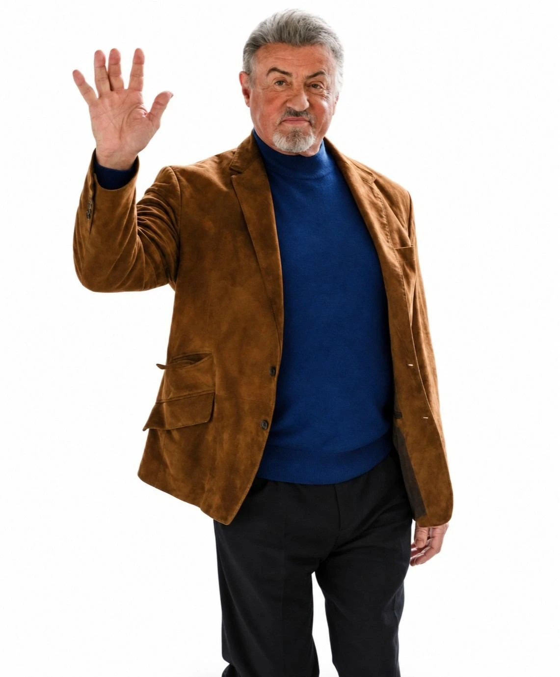 Sylvester Stallone Brown Suede Leather Blazer Sylvester Stallone Brown Suede Leather Blazer for Men