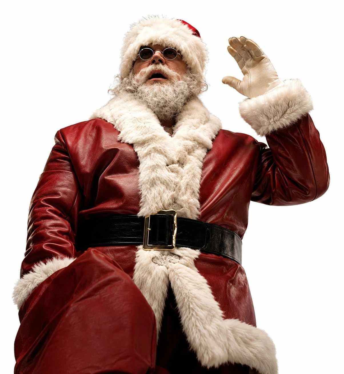 Violent Night 2 David Harbour Santa Red Leather Coat David Harbour wearing red Santa leather coat in Violent Night 2 2026