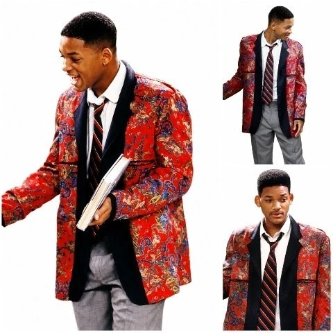 Will Smith The Fresh Prince of Bel-Air Red Paisley Blazer