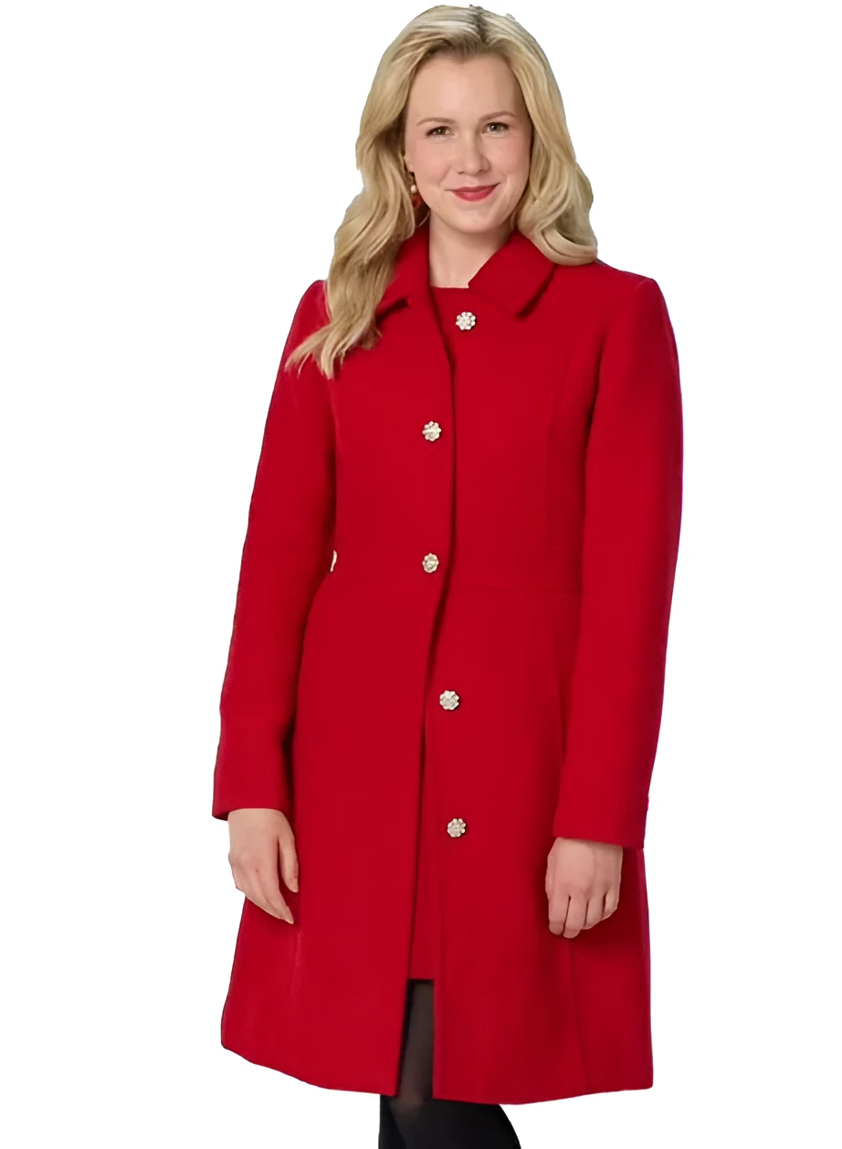 A Newport Christmas 2025 Ginna Claire Mason Red Wool Coat