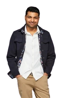 Rohan Patel Love Is Blind S9 Jacket | Navy Blue Cotton Men’s Jacket