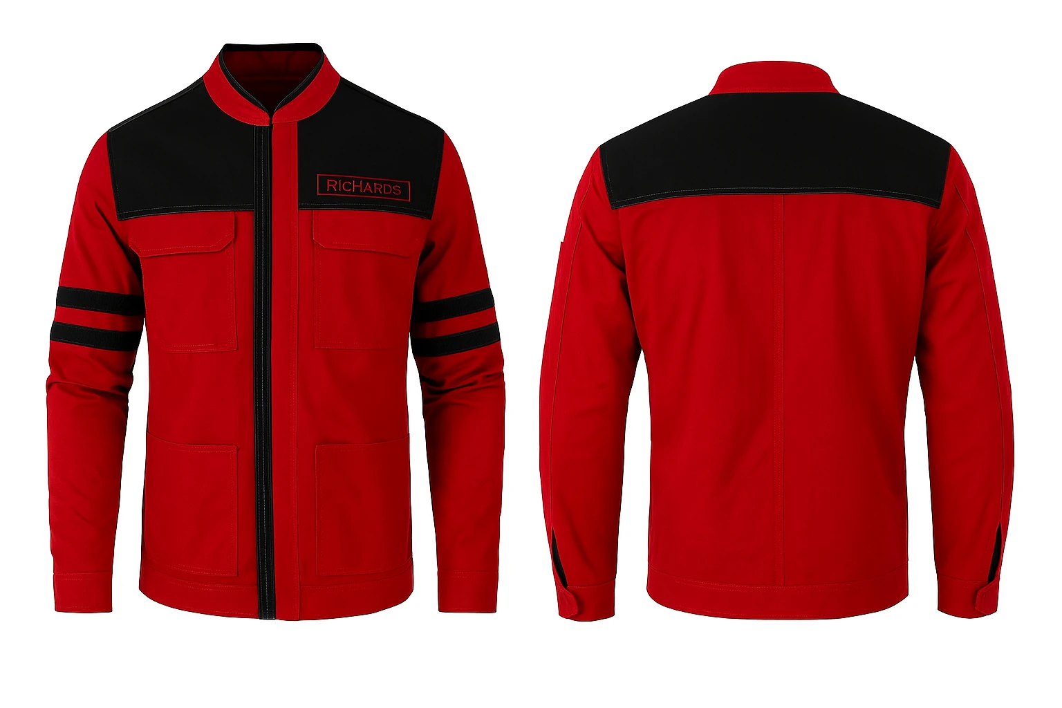 The Running Man 2025 Glen Powell Red Jacket