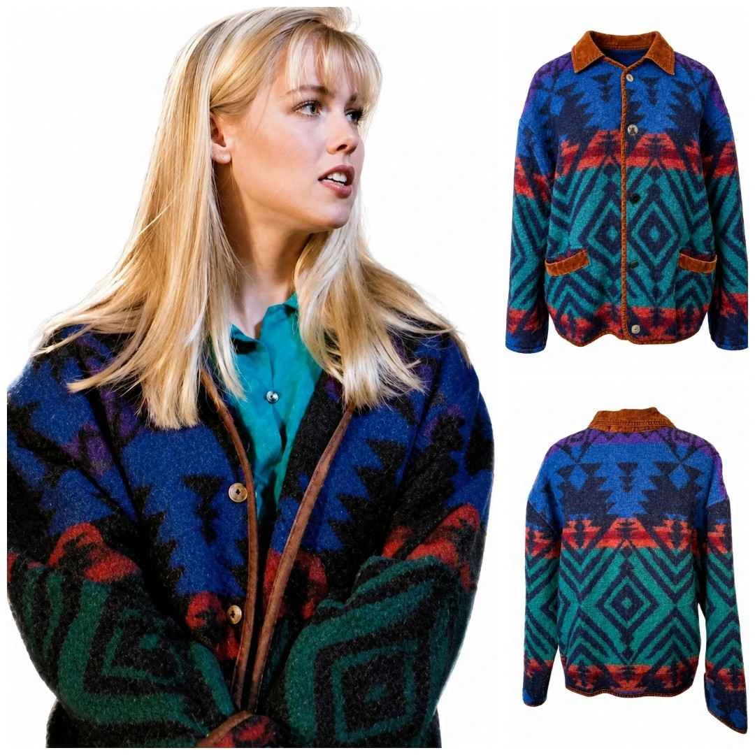 Jennie Garth Beverly Hills 90210 Multicolor Wool Jacket