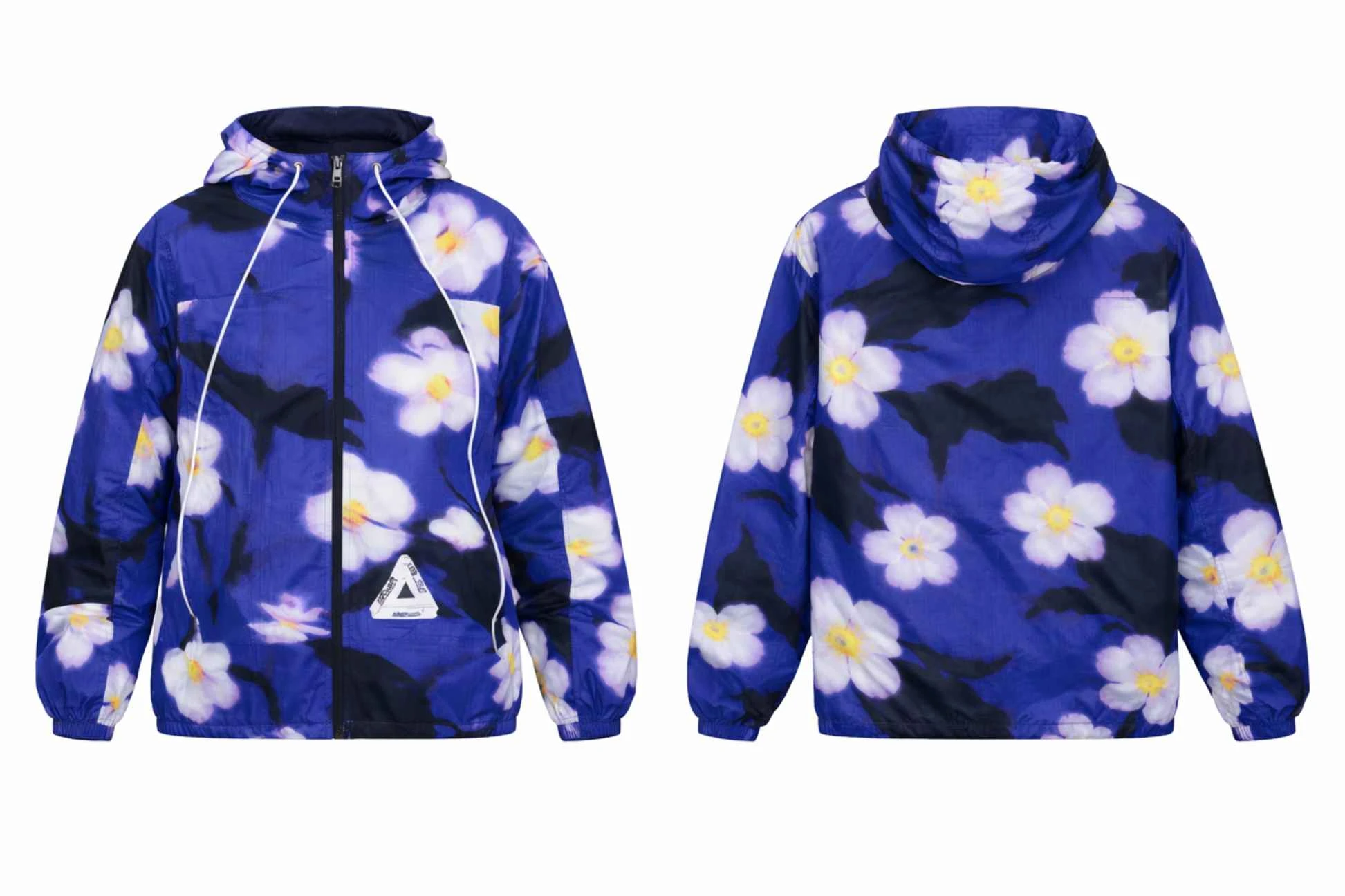 Blue Floral Zipper Streetwear Hoodie blue, floral, zipper, streetwear, hoodie, palace, spring, 2026, streetwear
