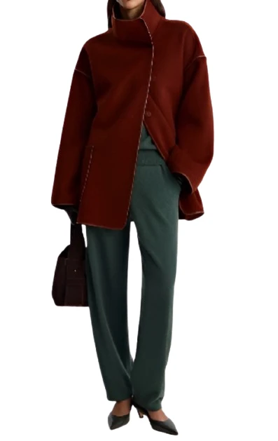 Brown Wool Blend Belted Coat Brown Wool Blend Belted Coat