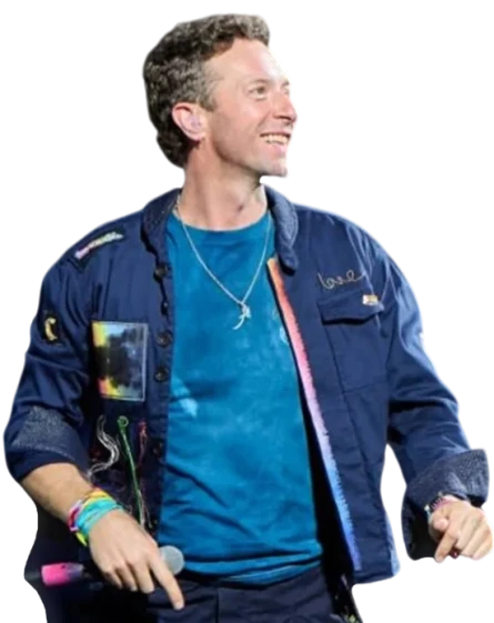 Chris Martin Coldplay Concert Blue Jacket