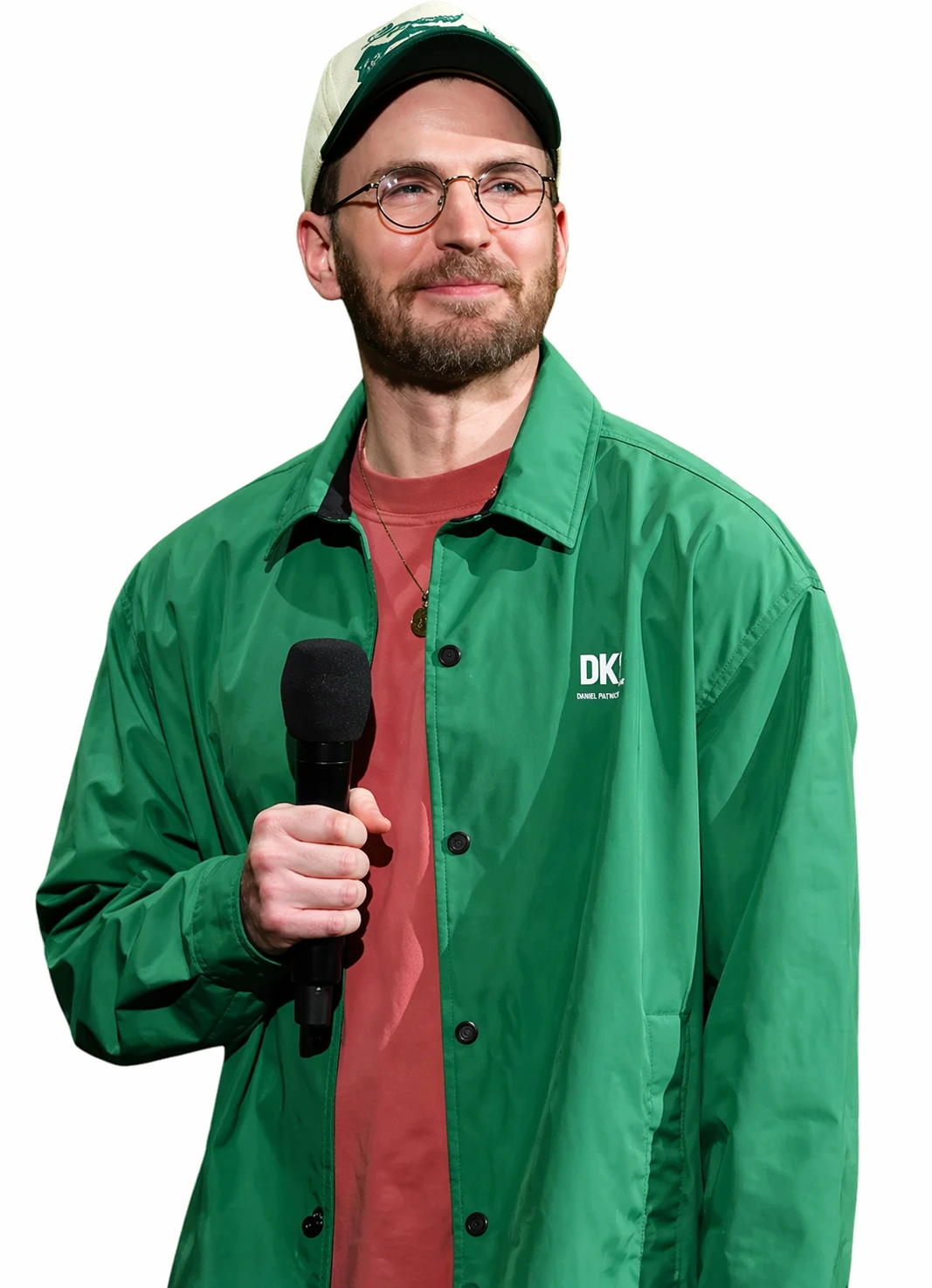 Chris Evans Green Jacket Cinemacon 2026 Front View