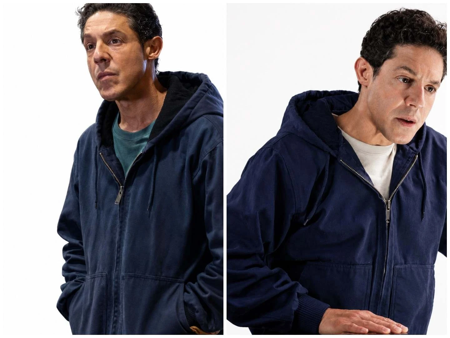 Come With Me 2026 Theo Rossi Navy Blue Zip-Up Hoodie