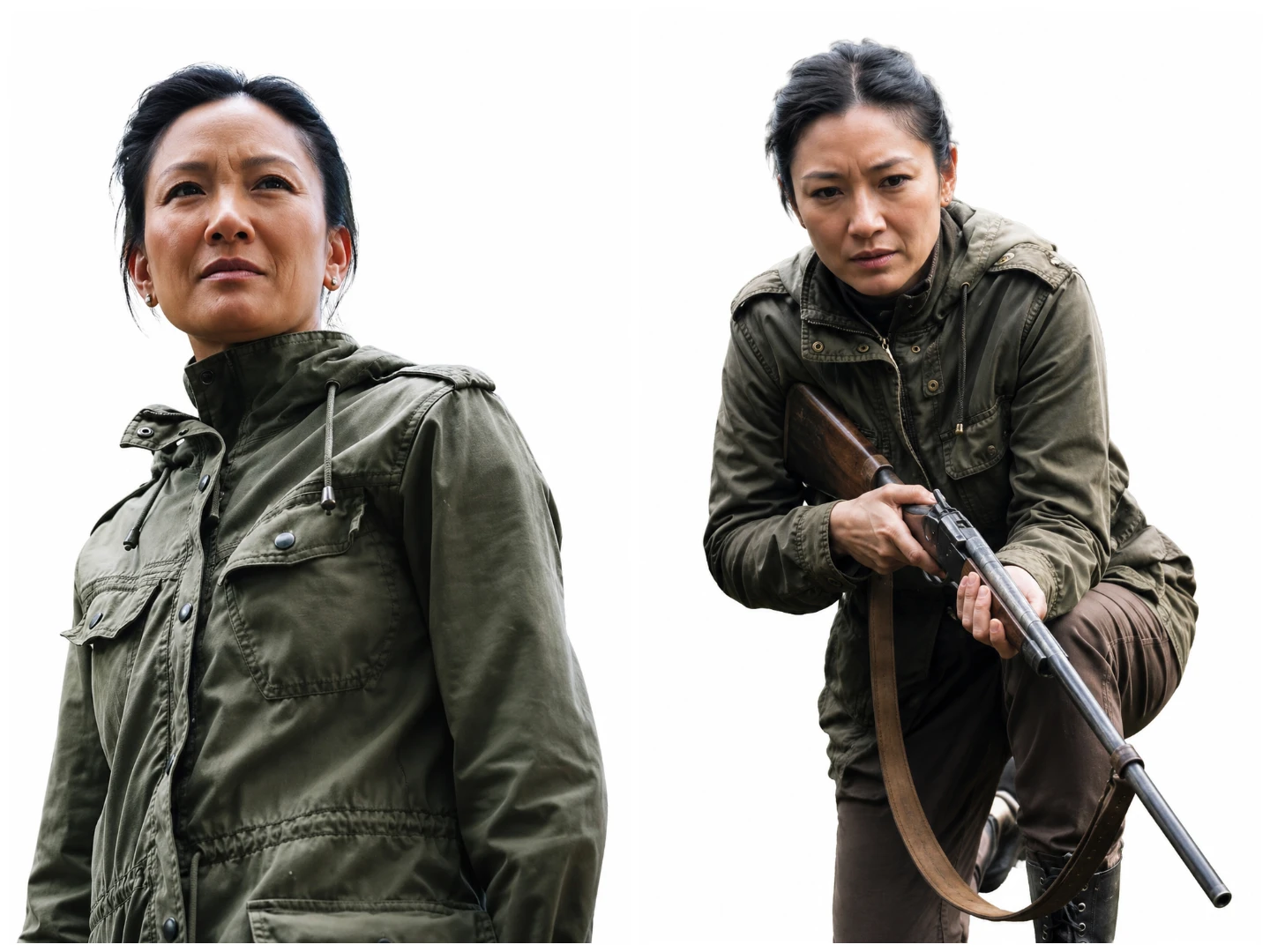 Constance Wu The Outer Threat 2026 Green Utility Jacket