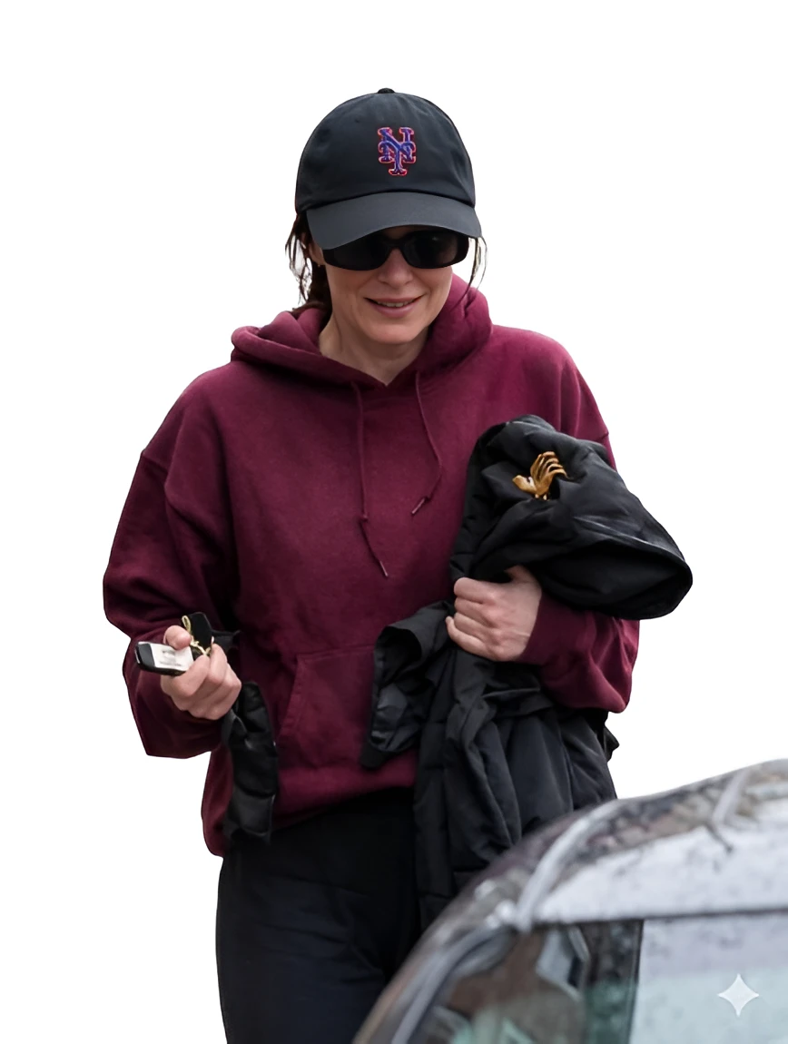 Dakota Johnson Burgundy Hoodie America Suits