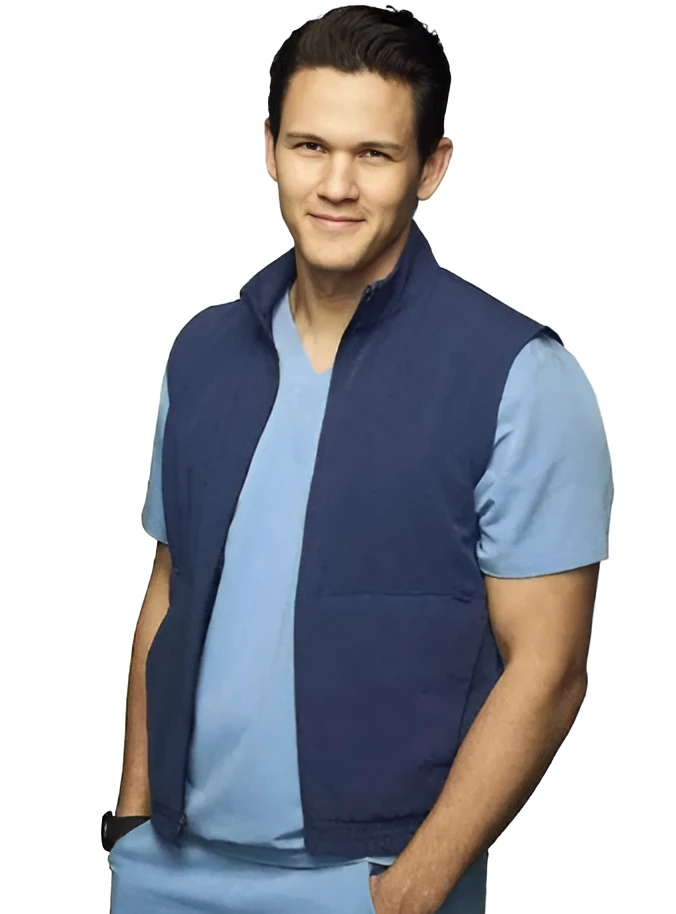 David Gridley Scrubs Blue Vest Front Style