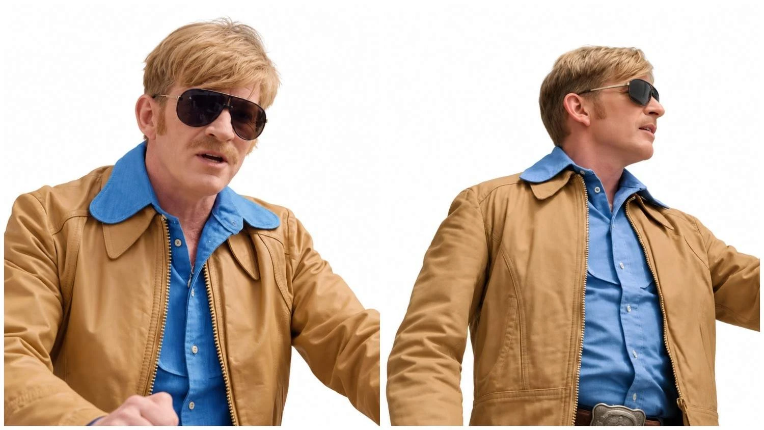 David Wenham wearing tan leather jacket in The Dog Show 2027