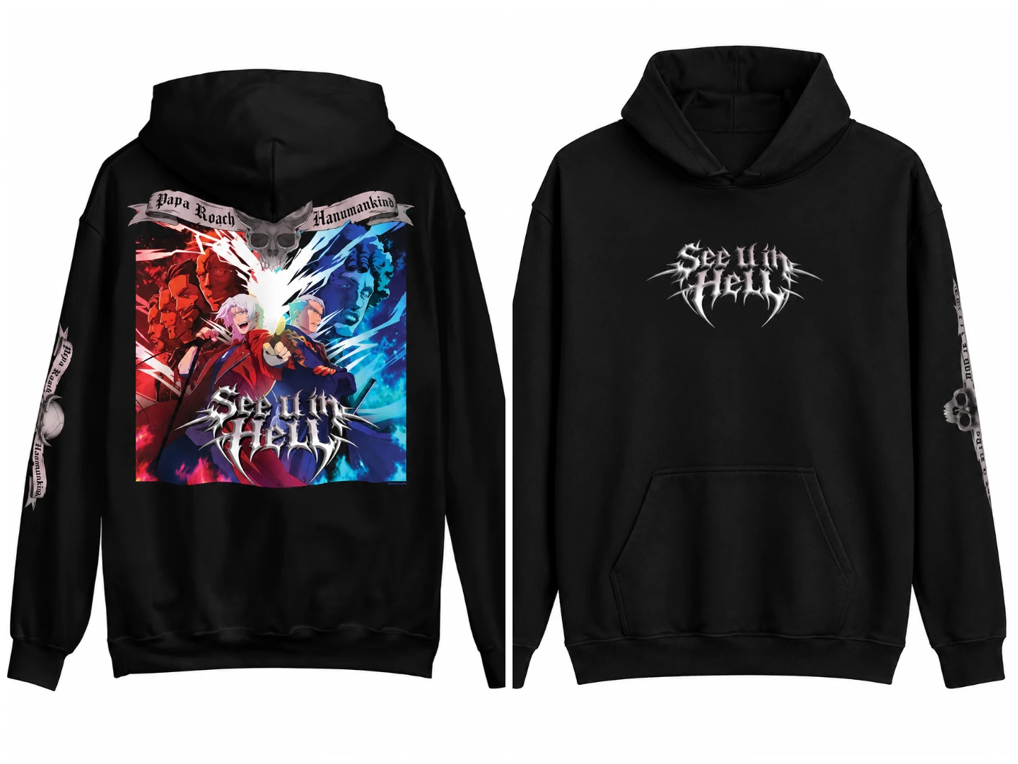 Devil May Cry See U In Hell Black Hoodie Graphic Back Design