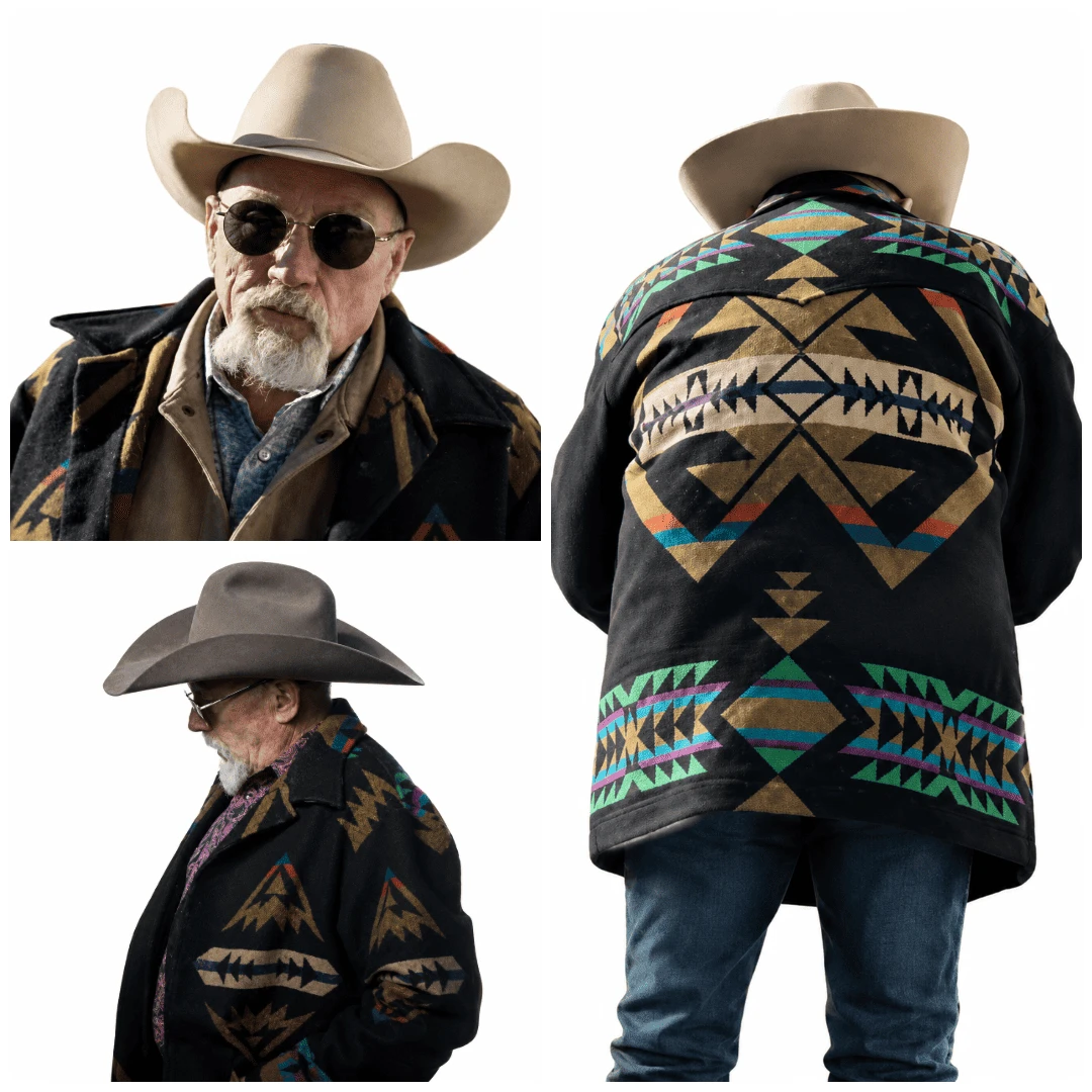 Down the Arm of God 2026 Penny Loudder Black Aztec Western Coat