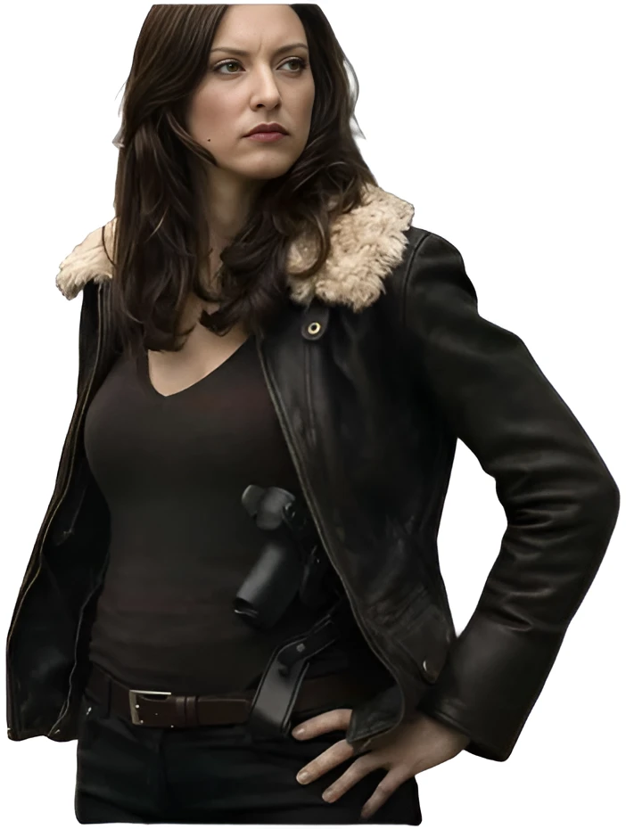 Elle Greenaway Black Leather Jacket Criminal Minds