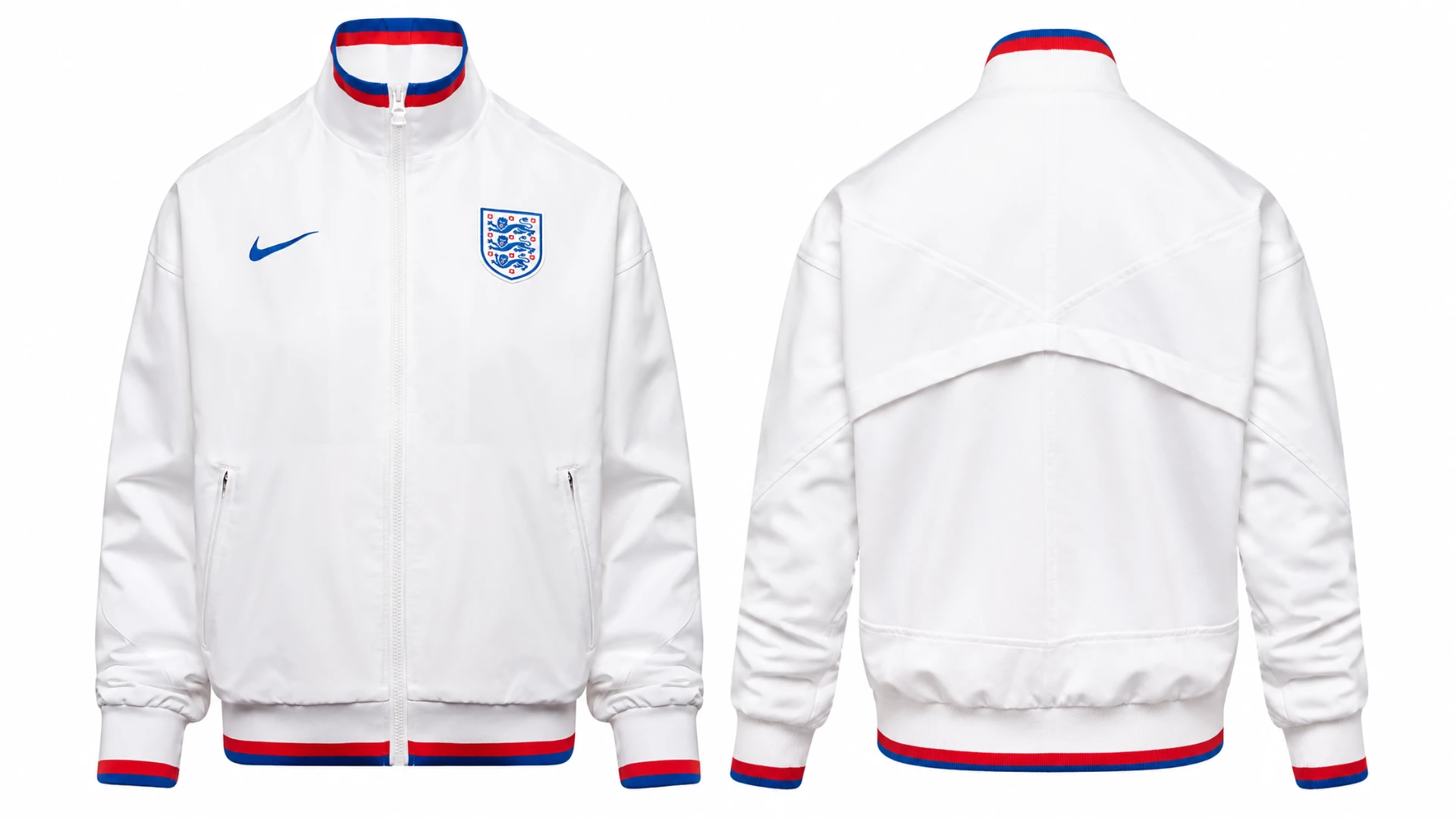 England Lionesses Nike Academy Pro 2025 White Sports Jacket Front And Back View