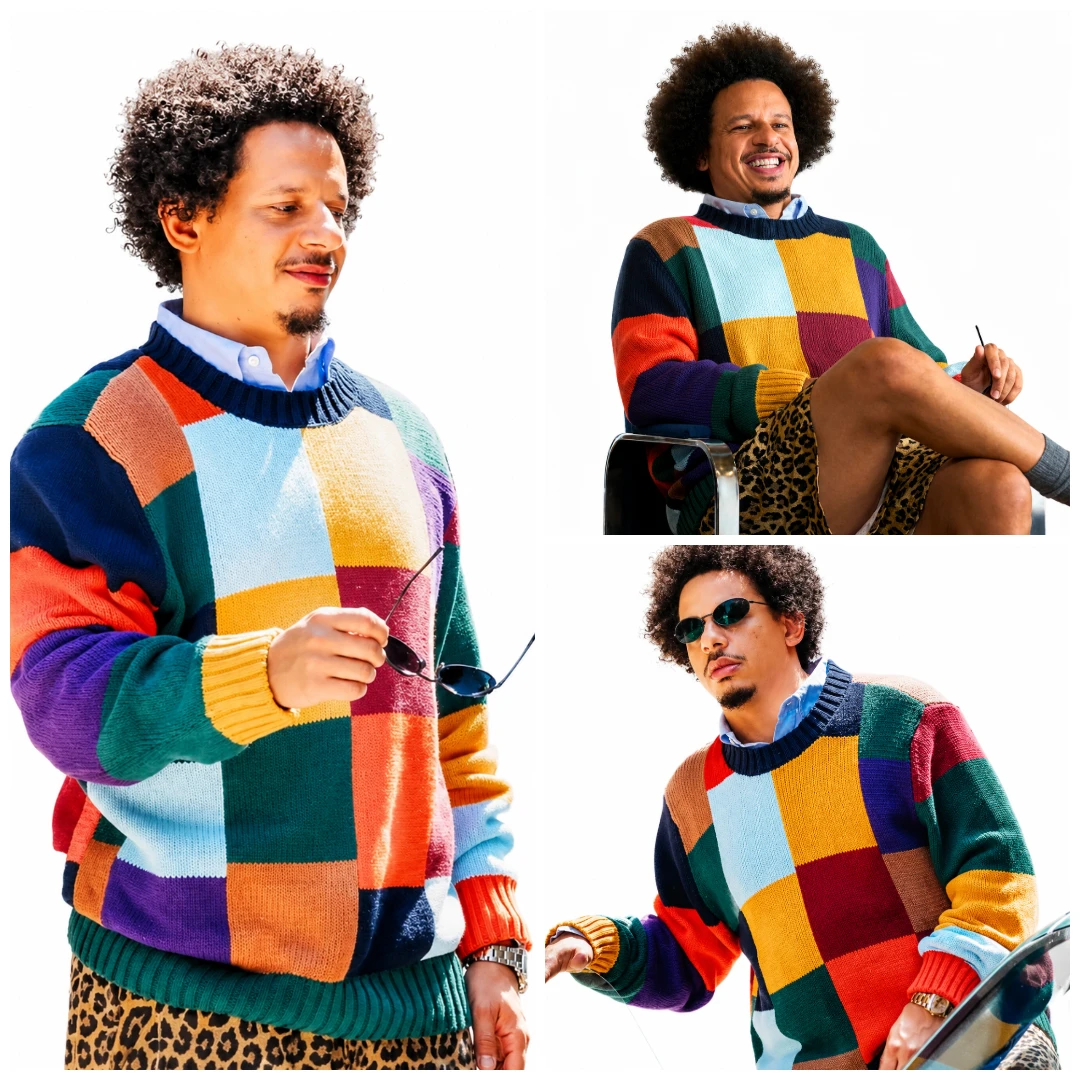 Eric Andre Little Brother 2026 Color Block Sweater