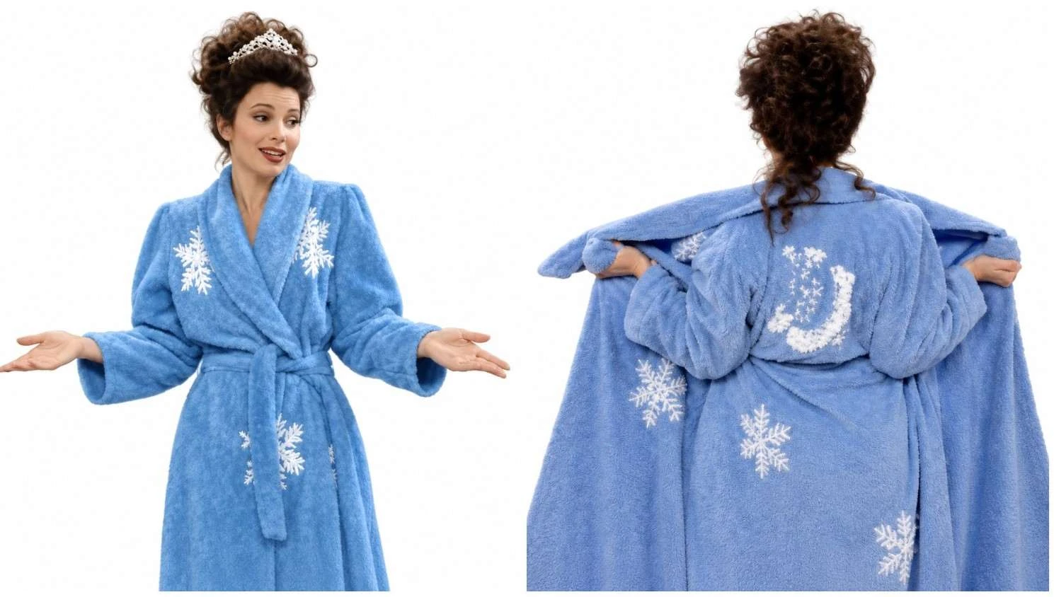 Fran Drescher Blue Snowflake Bathrobe from The Nanny
