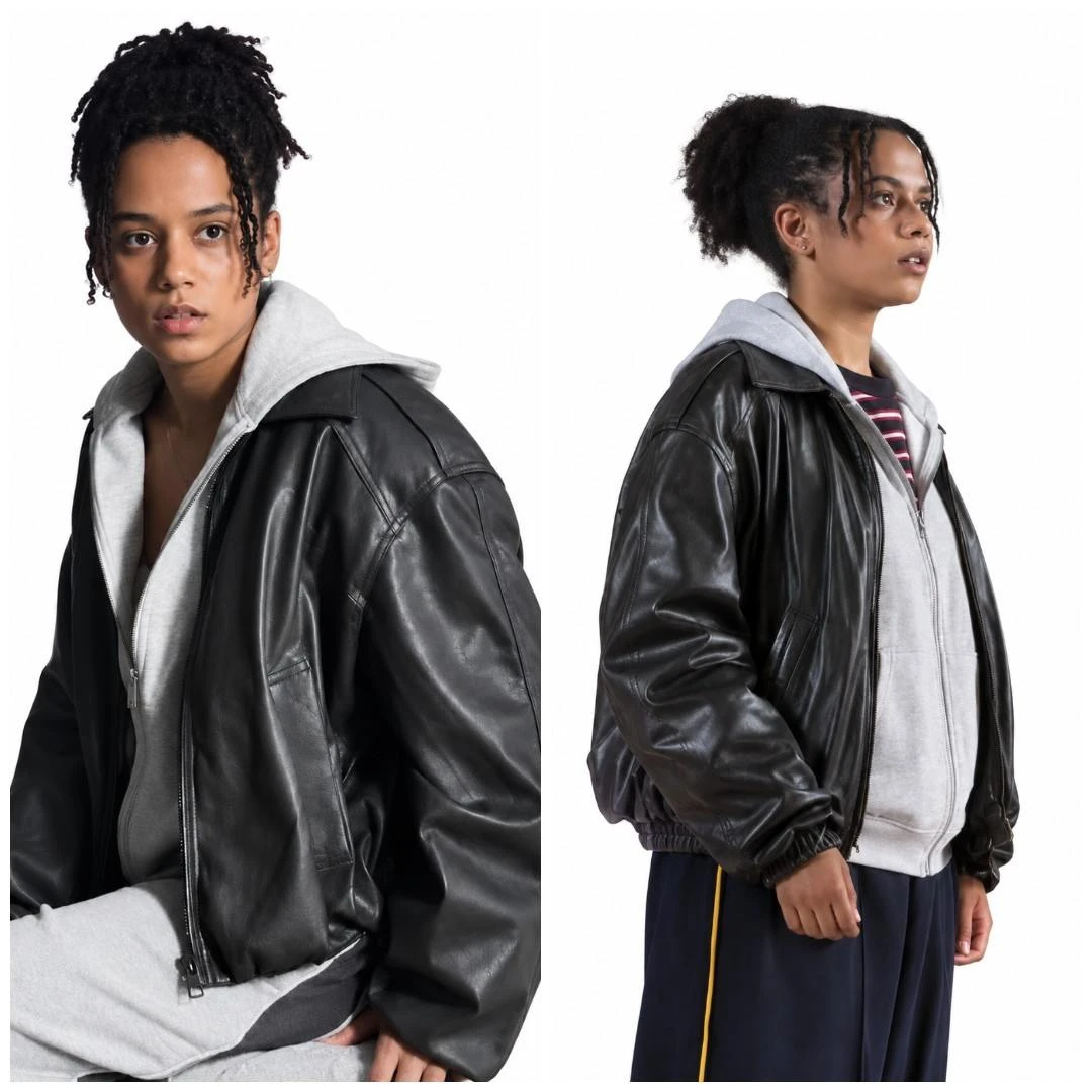Alexa Goodall Ghosts The Possession of Button House Black Faux Leather Jacket