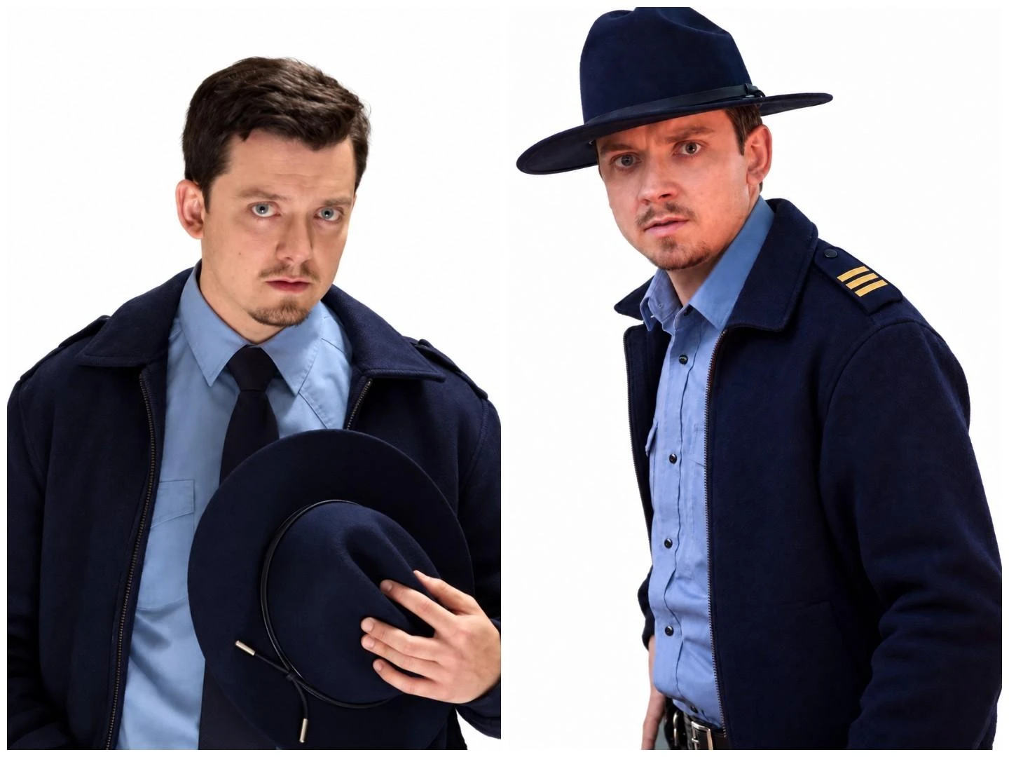 Asa Butterfield Gnomes Navy Blue Jacket Front View