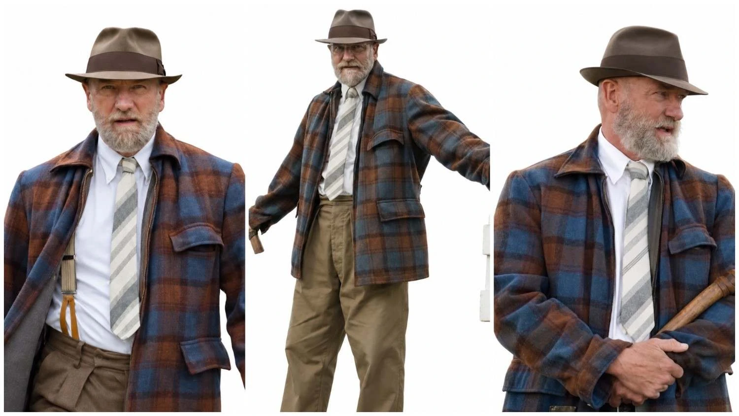 Graham McTavish wearing brown and navy plaid jacket in The Dog Show 2027