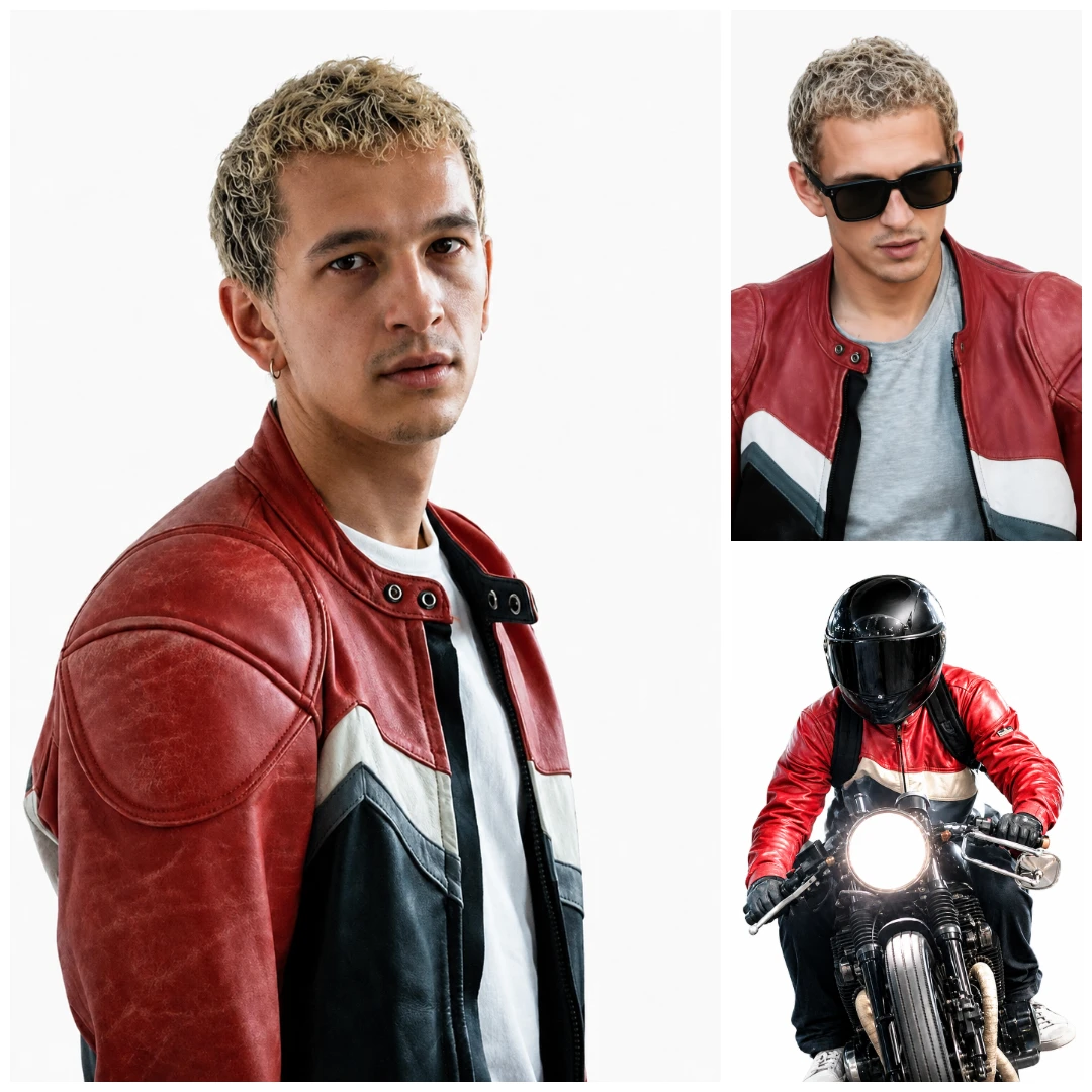 Ignacy Liss Proud 2026 Red Leather Jacket Motorcycle Riding Style