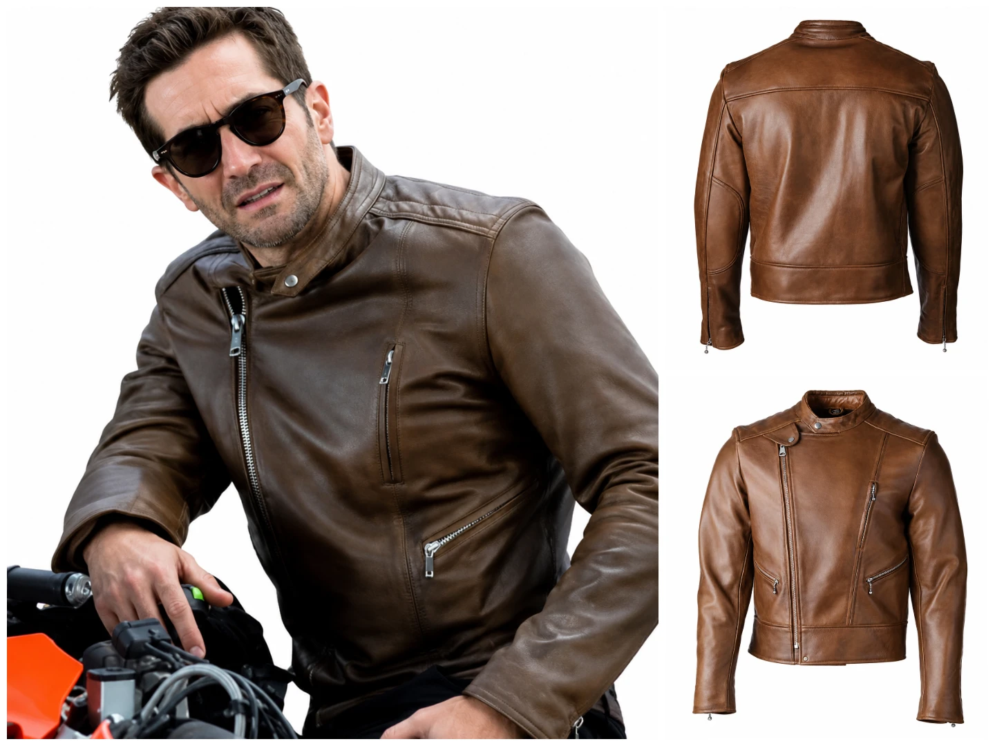 Jake Gyllenhaal Brown Leather Jacket Movie In the Grey