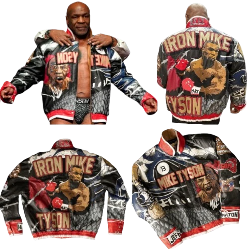 Iron Mike Tyson leather Bomber Jacket Mike Tyson leather Jacket