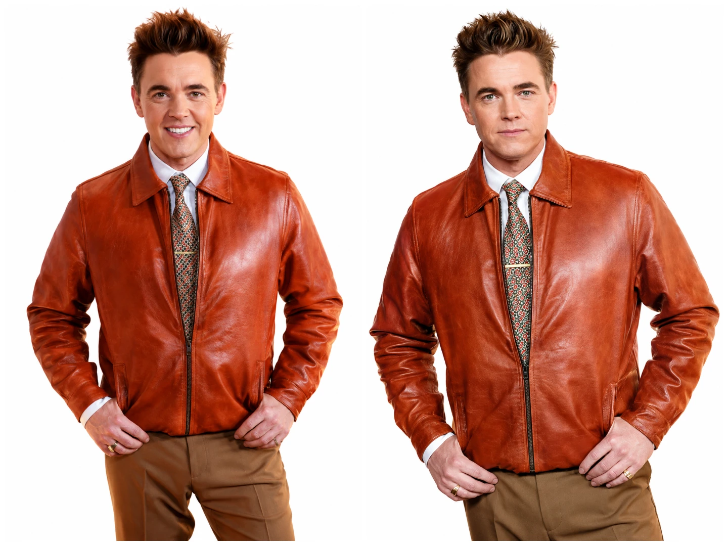 Jesse McCartney Hacks S05 Premiere Leather Jacket Jesse McCartney Hacks Season 5 Premiere Brown Leather Jacket