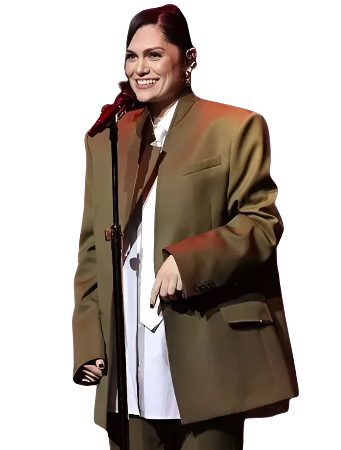 Jessie J London Palladium Green Oversized Blazer Women Front Open Style