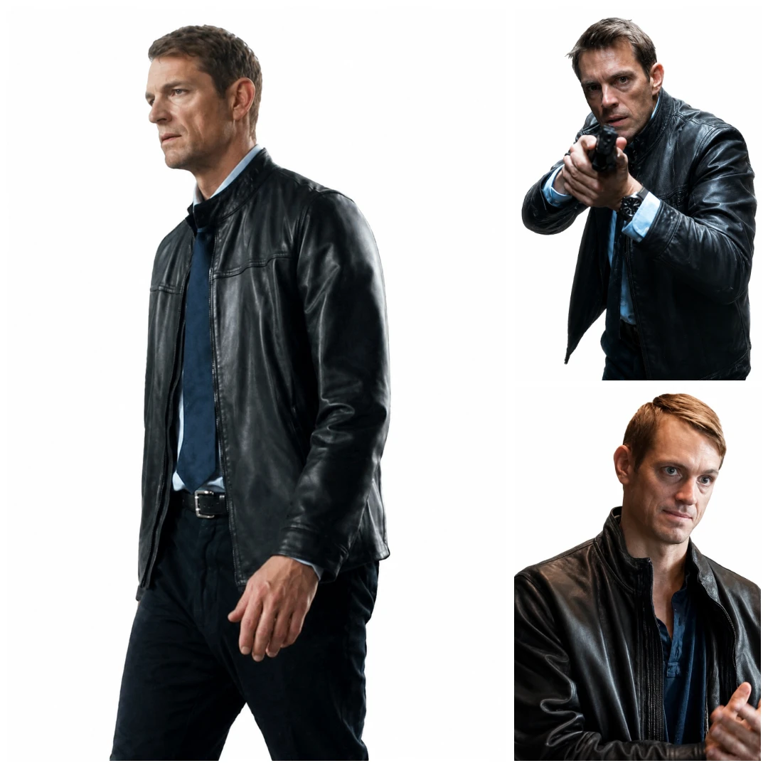 Joel Kinnaman Black Leather Jacket From The Silent Hour