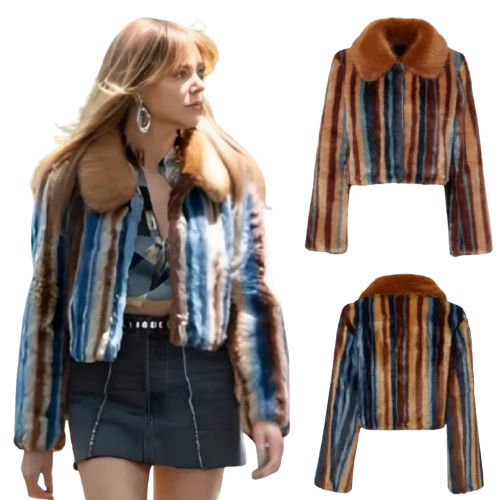 Kaitlin Olson High Potential Tv Series Morgan Blue Fur Jacket