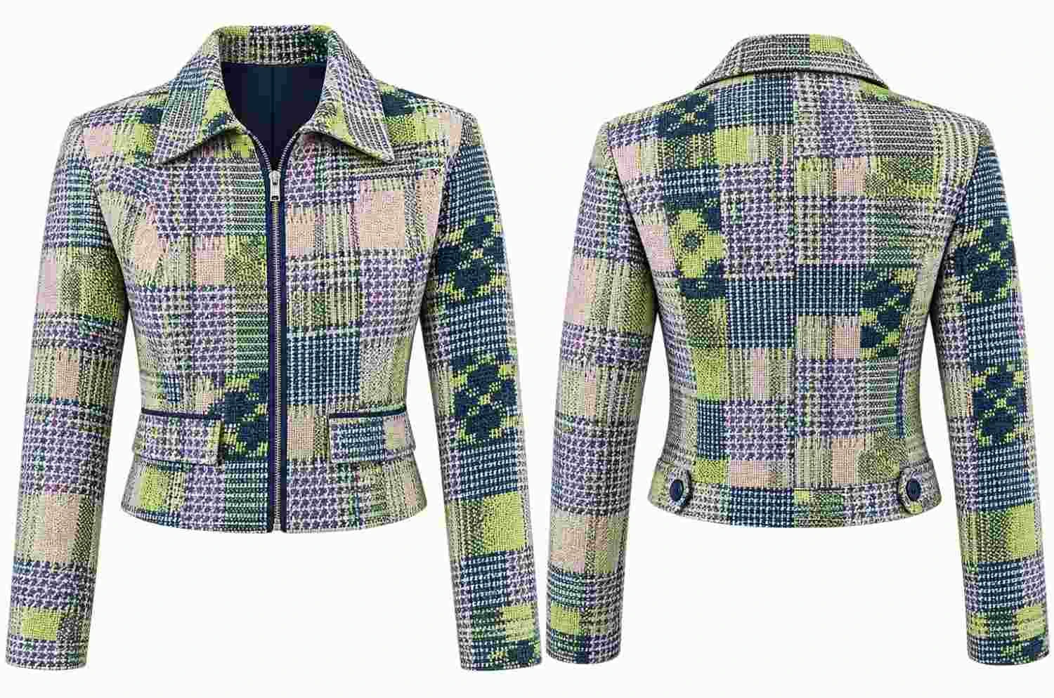 Kaya Scodelario The Gentlemen Season 2 Multicolor Tweed Jacket