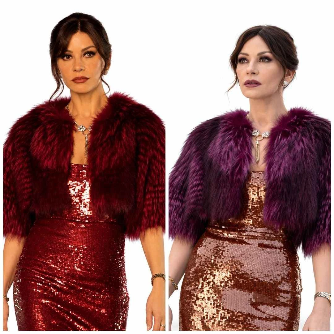 Catherine Zeta-Jones Purple Faux Fur Jacket from Kill Jackie 2026