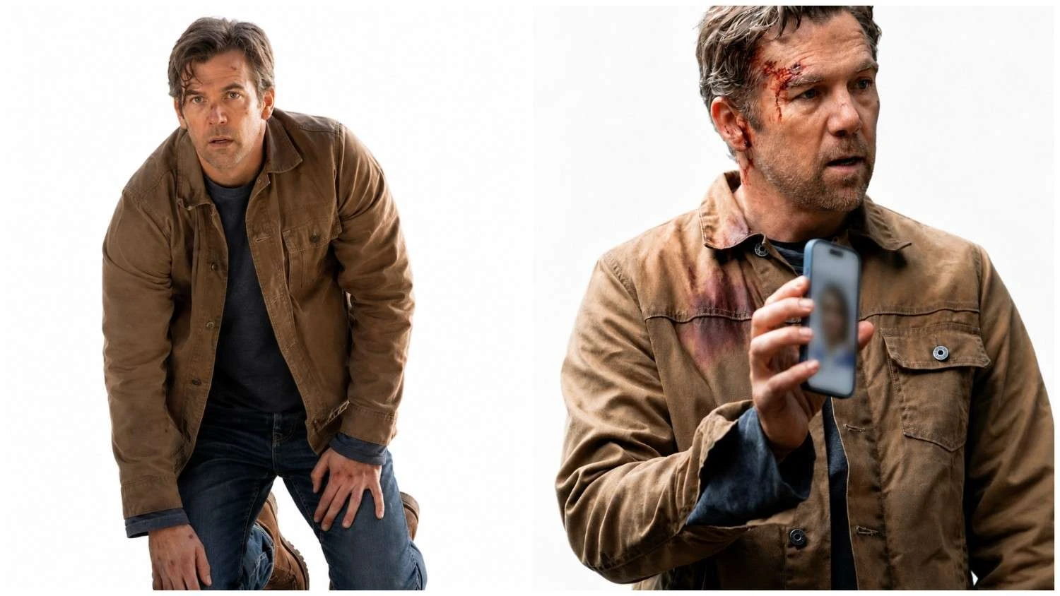 Patrick Brammall Wearing Brown Cotton Jacket in Last Seen 2026