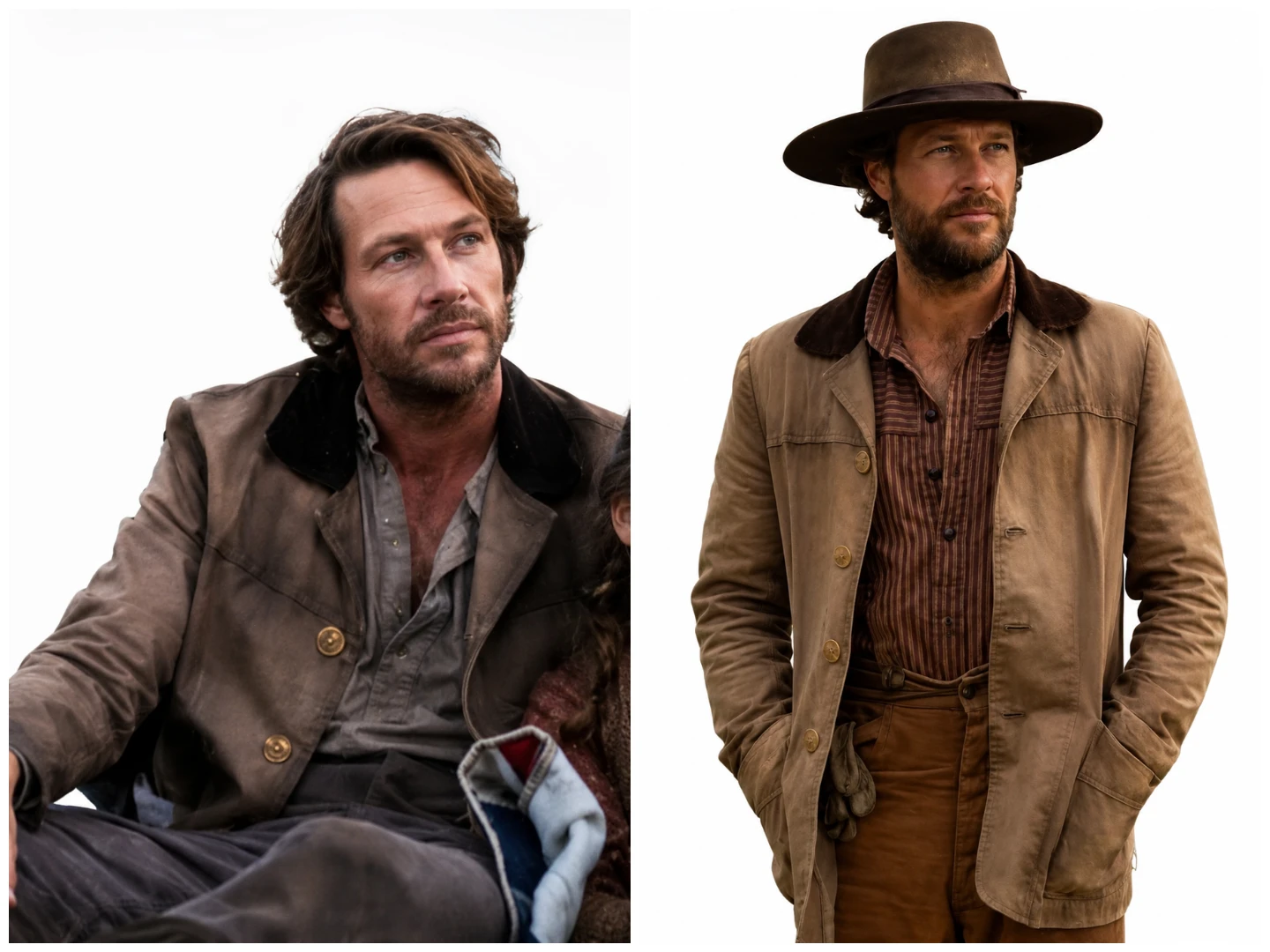 Luke Bracey Little House on the Prairie 2026 Brown Western Cotton Jacket