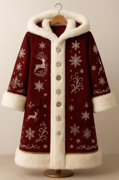 Luxury Silver Embroidery Santa Claus Coat Luxury Santa Claus Coat