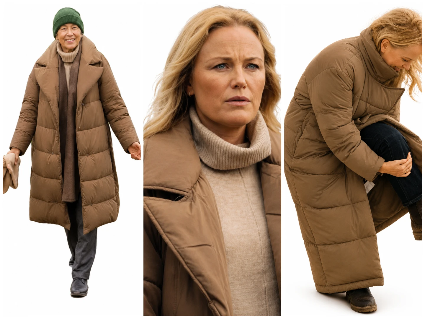 Malin Akerman Brown Puffer Coat From Let's Love