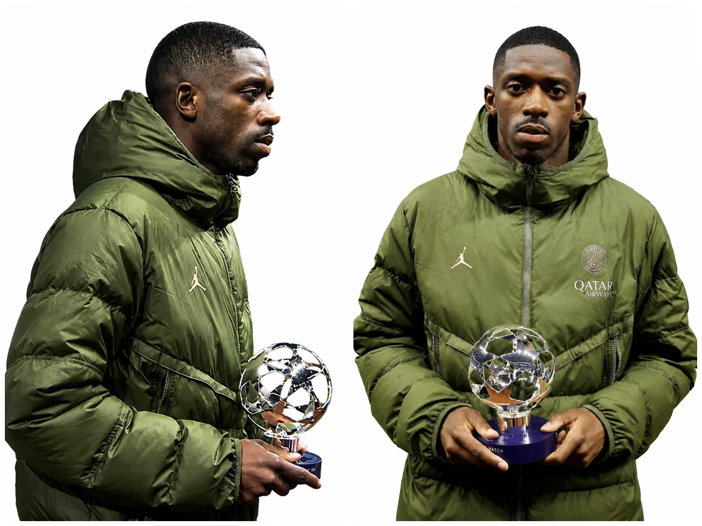 Ousmane Dembélé Olive Green PSG Puffer Jacket