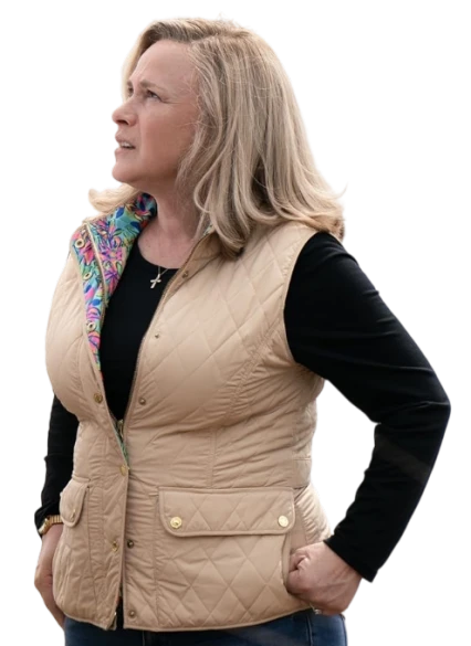Death in Family Patricia Arquette Beige Vest