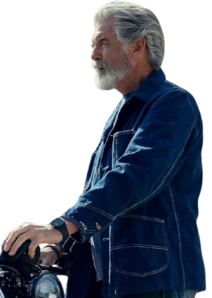 Thursday Murder Club 2025 Pierce Brosnan Denim Jacket