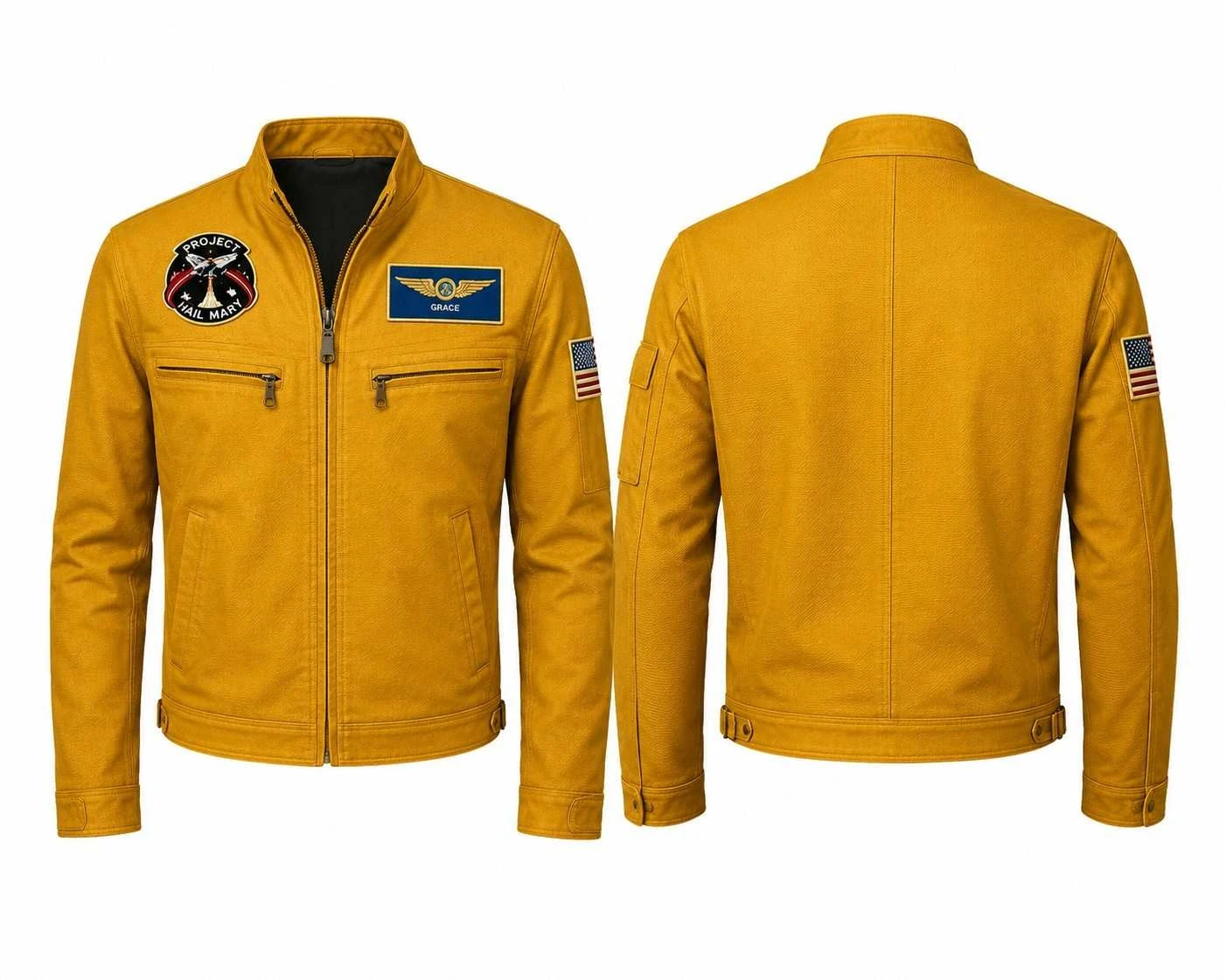 Project Hail Mary 2026 Ryan Gosling Yellow Cotton Jacket Back View