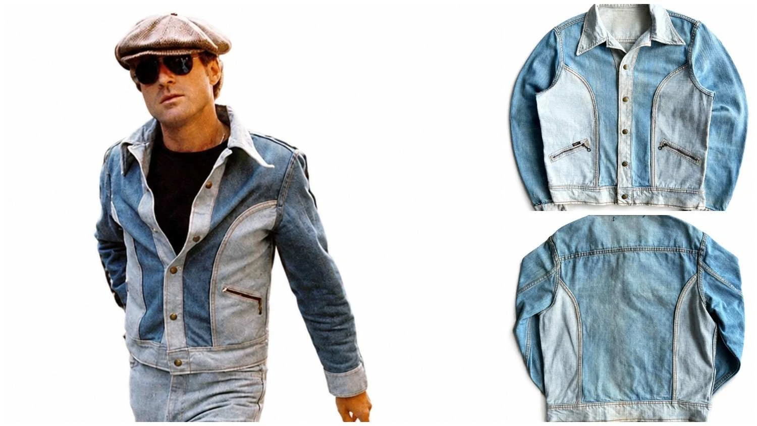 Robert Redford Two Tone Blue Denim Jacket